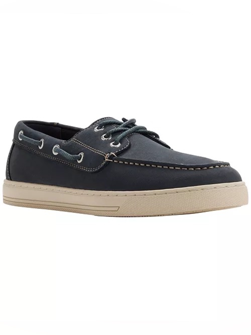 Sperry Navy Leather Two-Eye Boat Shoe with Cream Sole